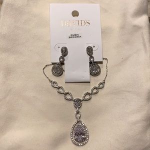 David’s Bridal earring and necklace set